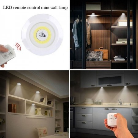 led light 3pc Push Wireless Switch Led Remote Control Closet Lamp