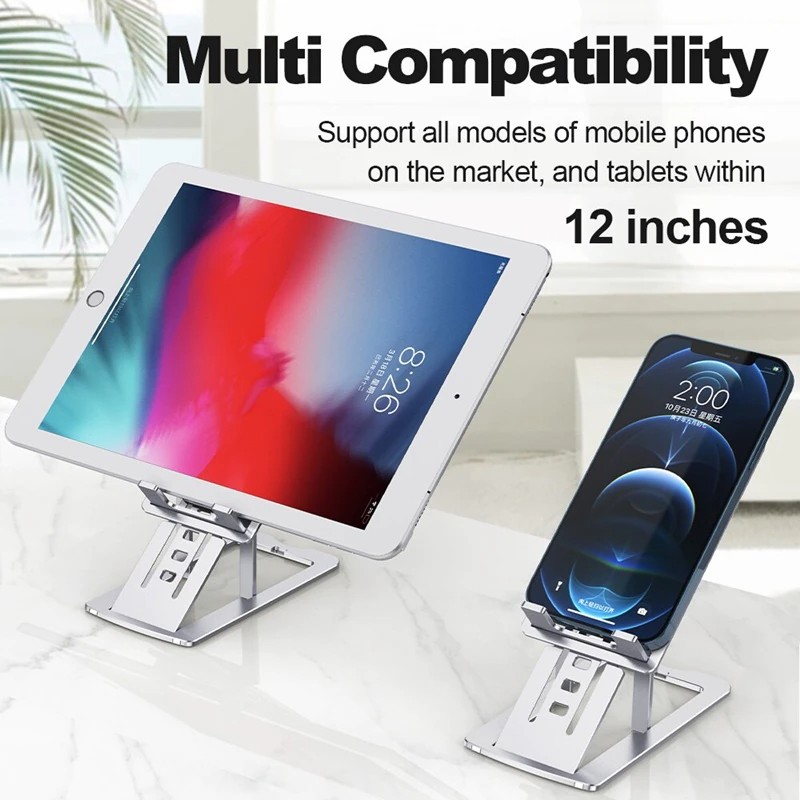 Premium Phone Holder Compact Desk Phone Stand Non Slip Support Mobile Phone Phone Holder Desk Stand_Metal