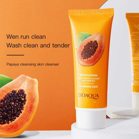 BIOAQUA Papaya Moisturizing Shrink Pore Face Wash Foam Facial Cleanser