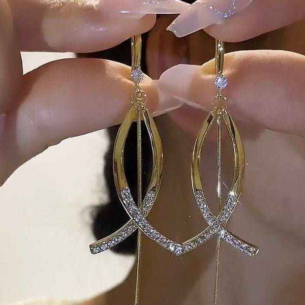 Stylish Gold Plate Cross Water Earrings For Women!!
