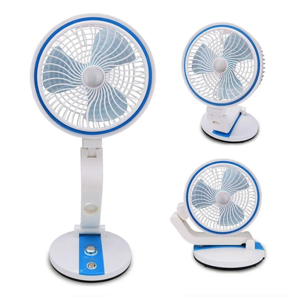 Rechargeable Folding Table Fan with Light